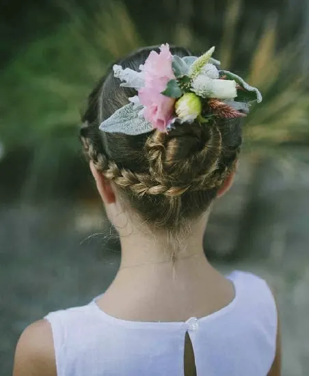 wedding hairstyle with braided bun