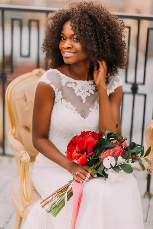 wedding hairstyle for natural black hair
