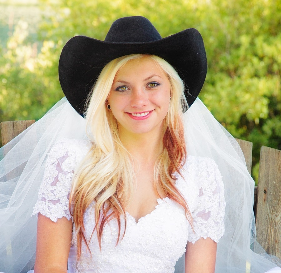 Cowgirl hat for a wedding