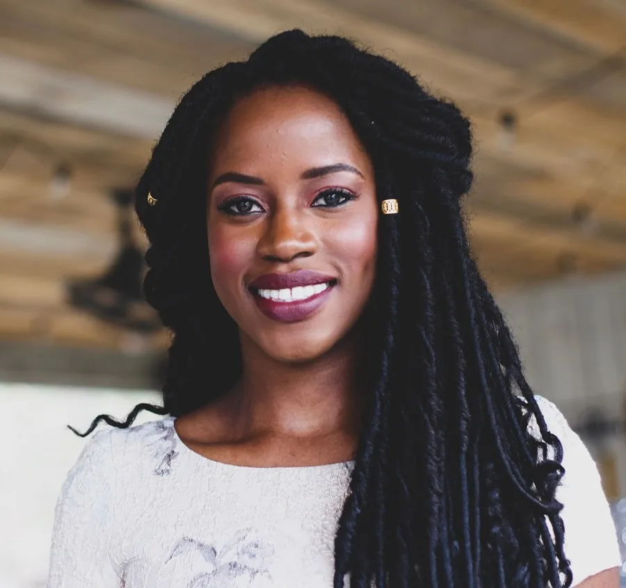 wedding locs with beads