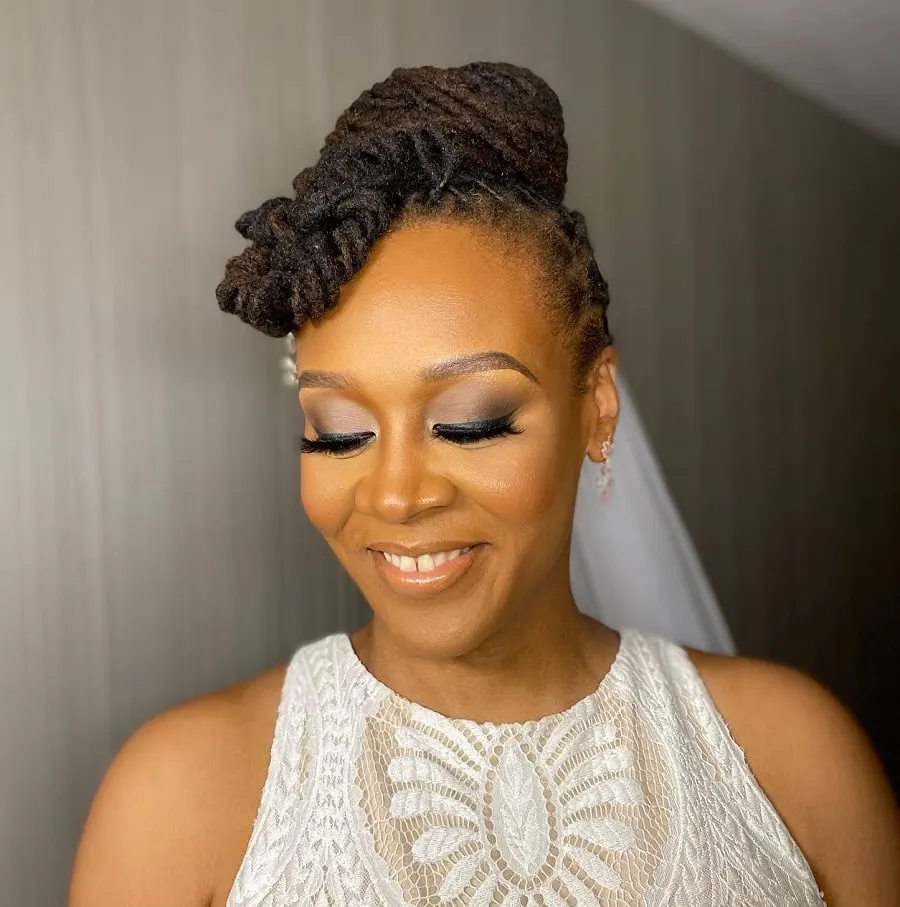 wedding updo with locs