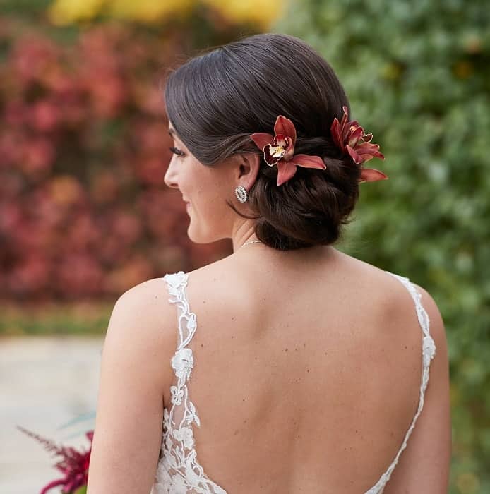 Bridal Updo with Flower