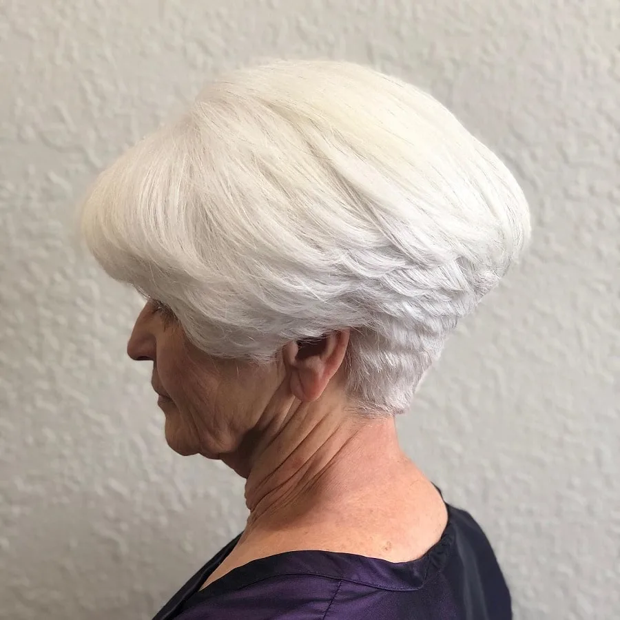 wedge haircut for women over 60 with thick hair