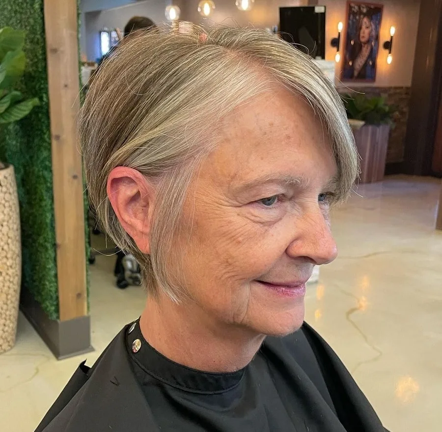 wedge haircut for women over 60 with thin hair