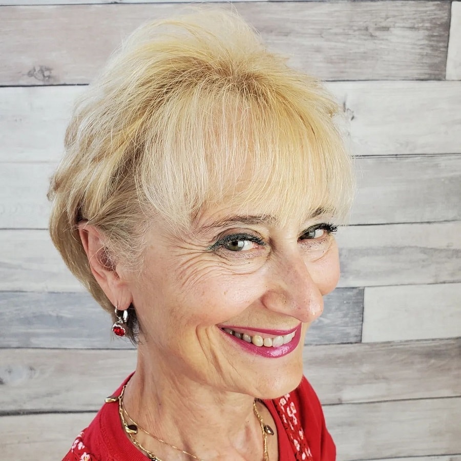 wedge haircut with bangs for women over 60