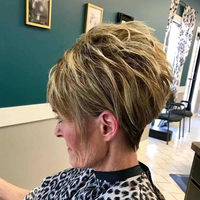 wedge haircuts for over 60 years with highlights