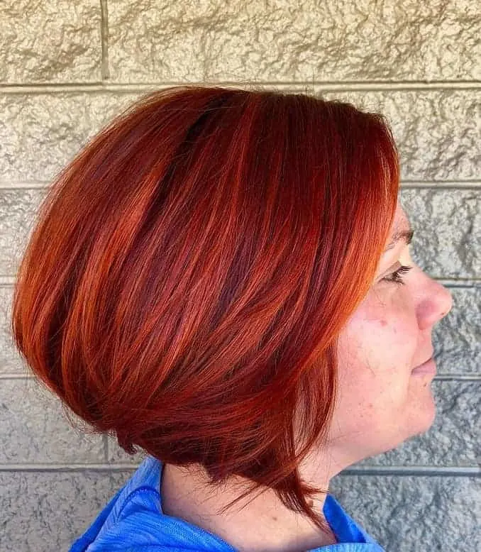 red wedge bob haircut