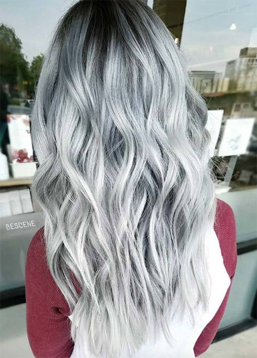 Gray Ombre with White Hair Color