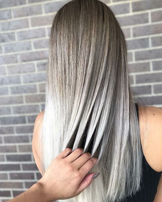 White Blonde Ombre Highlights