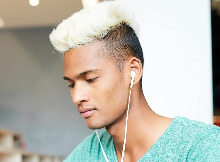 white blonde hair for black men with round face