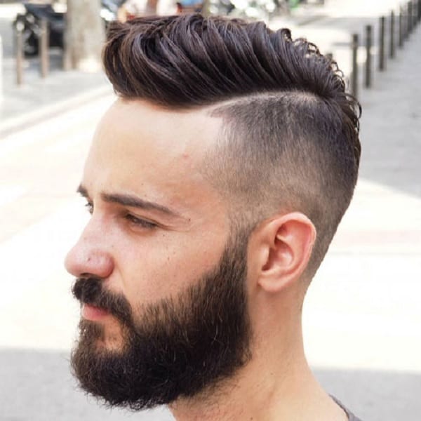 fade haircut white men with beard