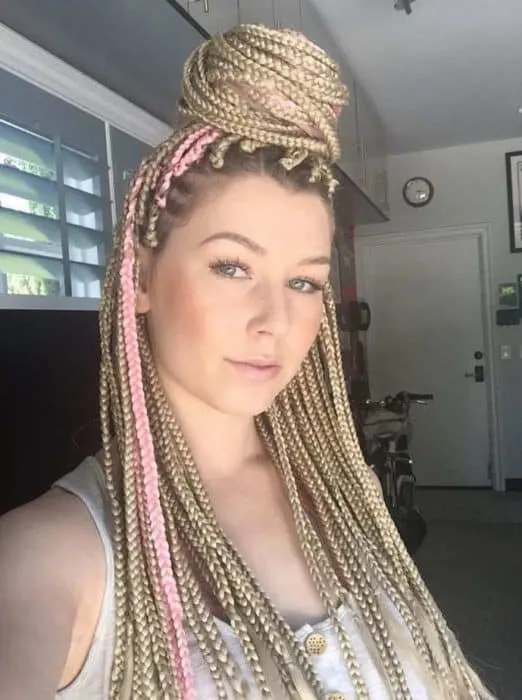 white girl with box braids