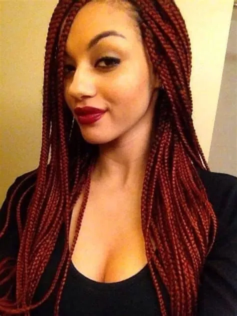 red box braids