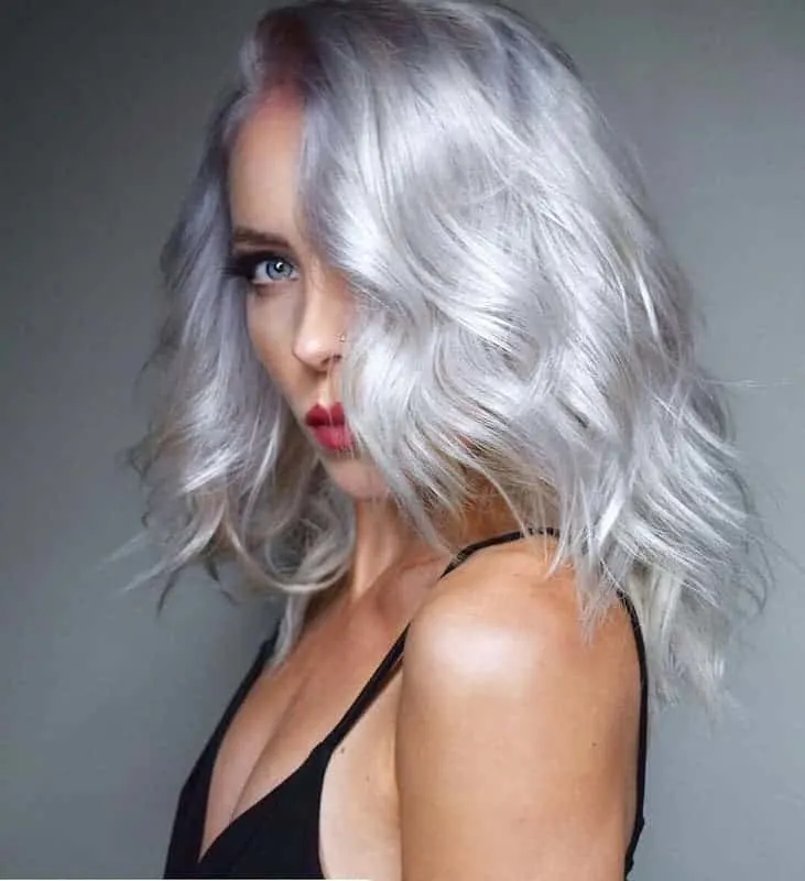 white wavy hair