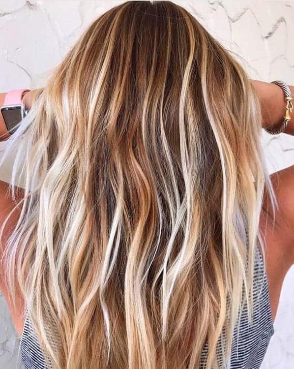 Golden Blonde Hair with White Highlights