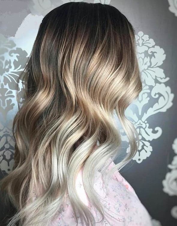 wavy hair with white highlighted ends