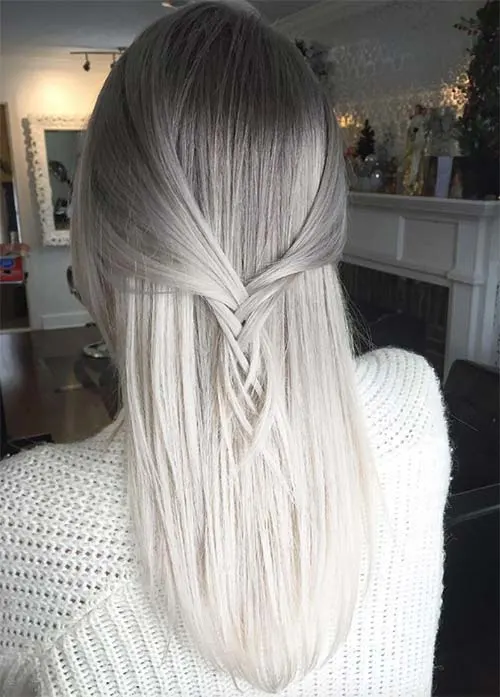Silver and White Ombré Hairstyle