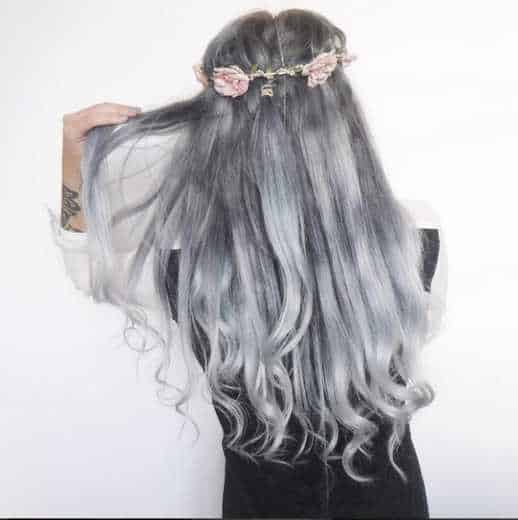 Silver Grey Ombré hairstyles 