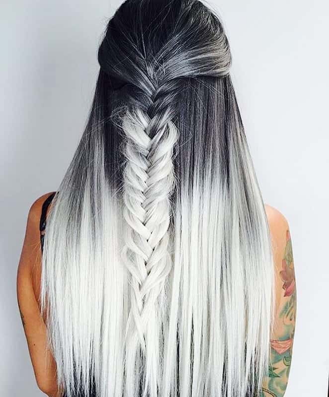 black to white ombre hair