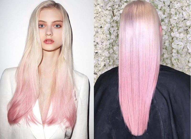White to Pink Ombre Hair