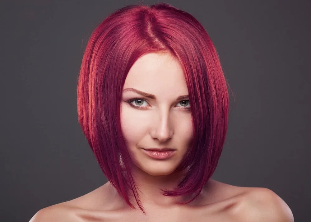 wine red a-line bob