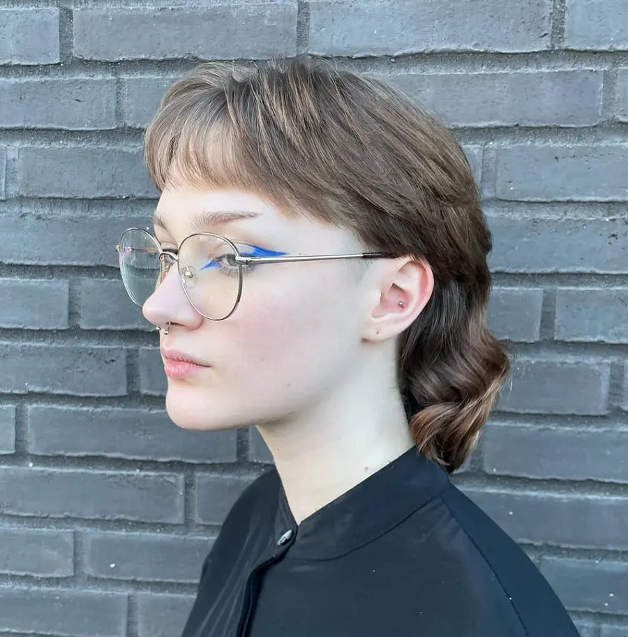 wolf mullet for women with glasses