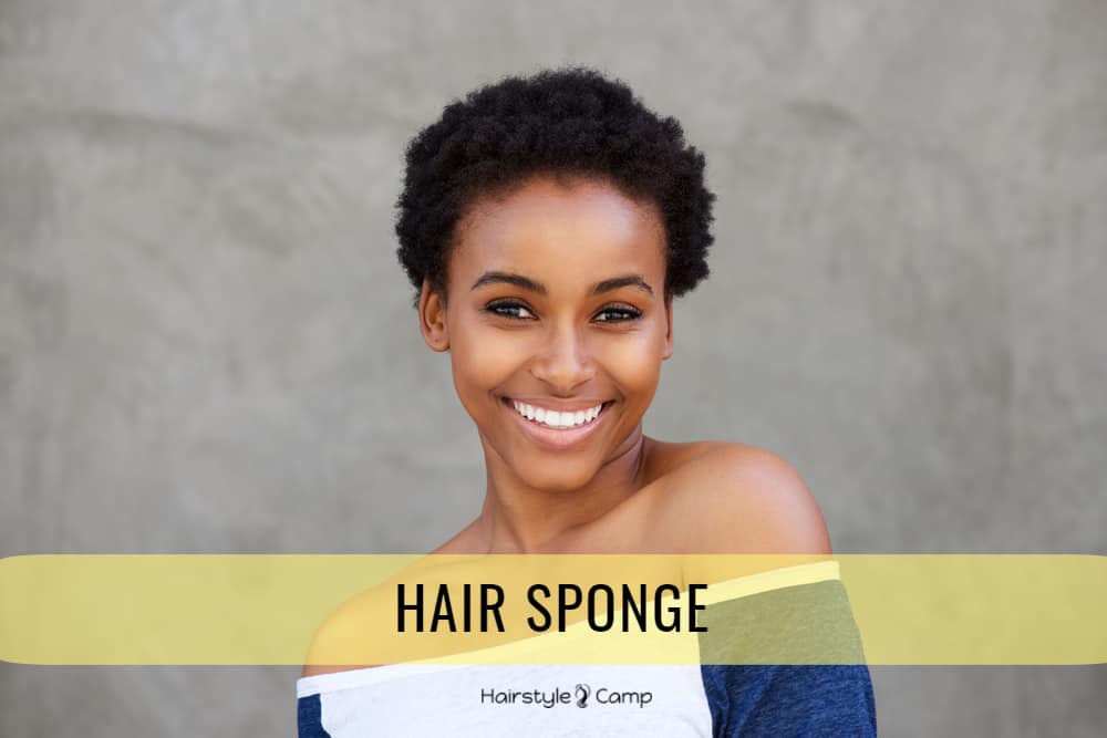 curly natural hair who used hair sponge