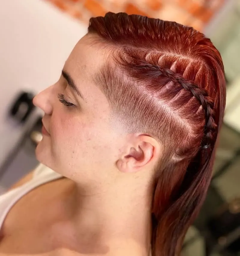 women's braid with taper fade
