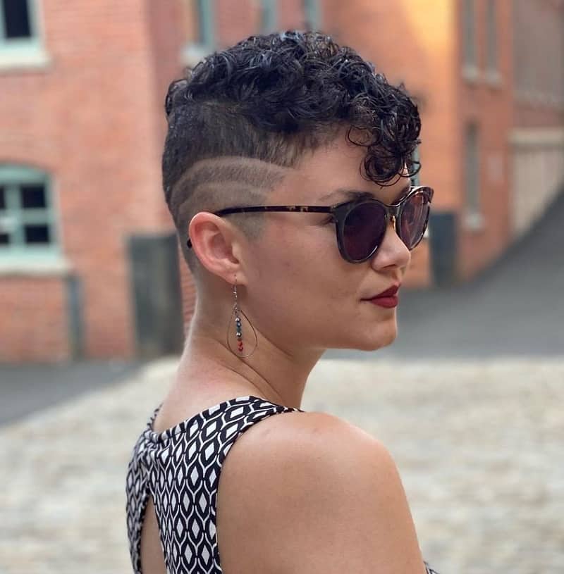 women's curly mohawk with fade