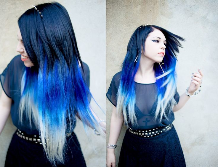 dark and light blue hair