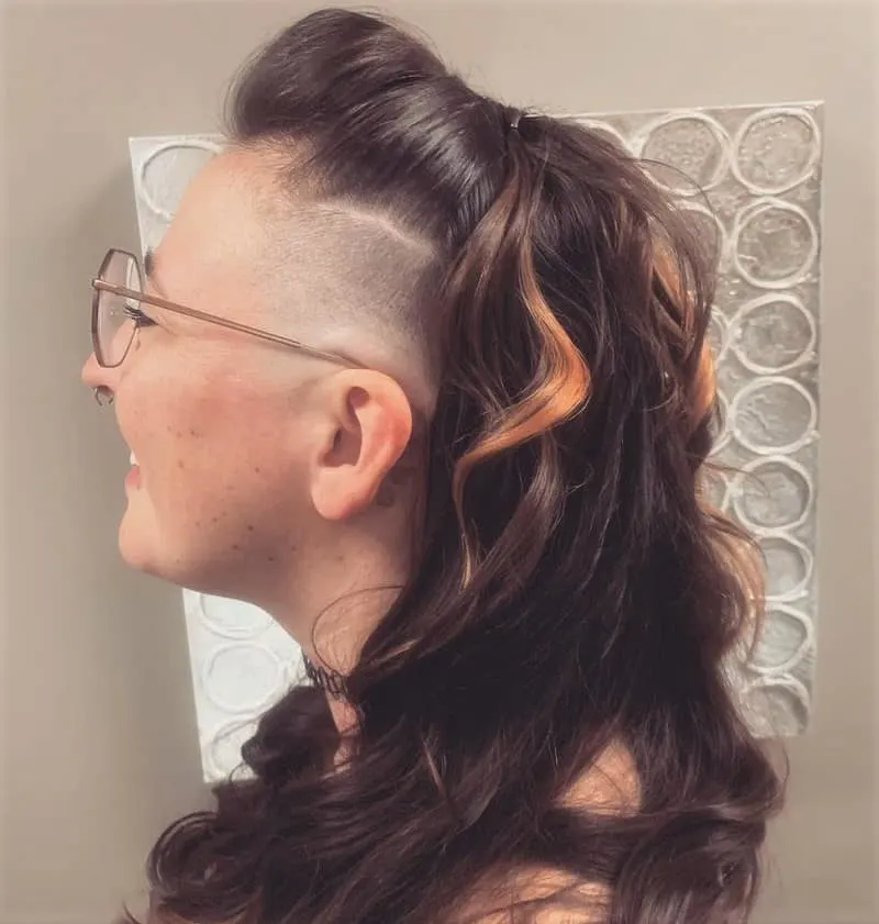 women's long hair with fade