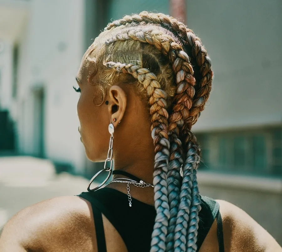 workout hairstyle with cornrows