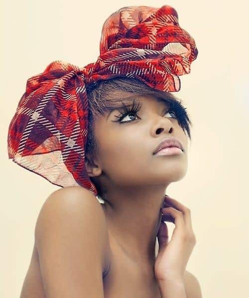 wrap hairstyle for women with black hair
