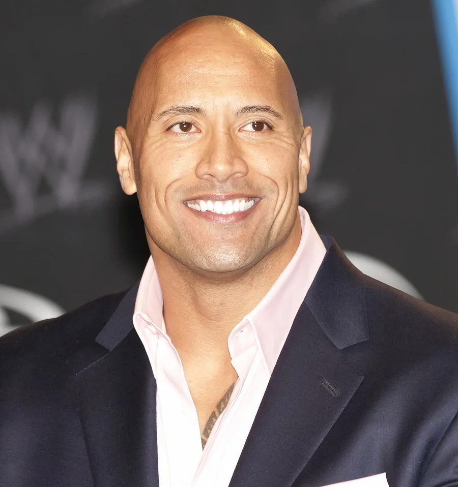 wrestler The Rock hairstyle