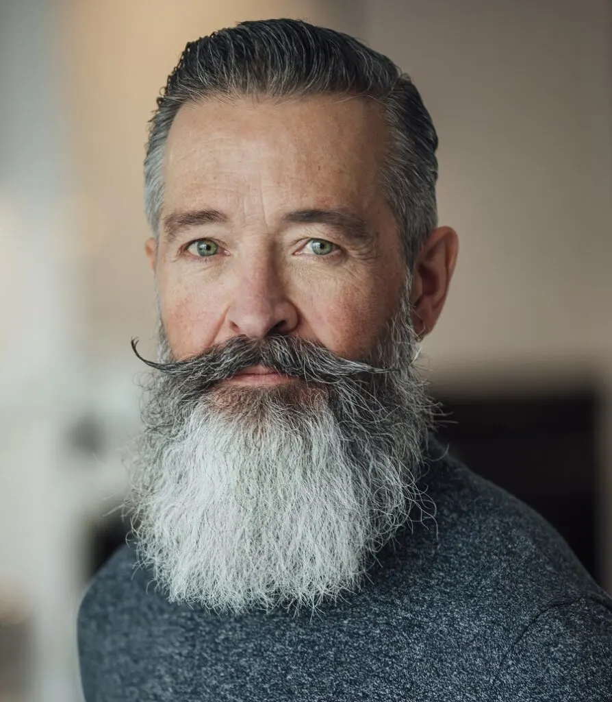 yeard beard with handlebar mustache