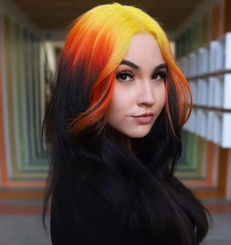 reverse yellow ombre hair
