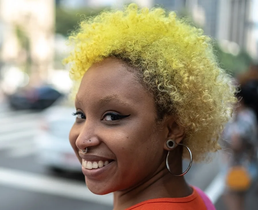 yellow hair color for dark skin