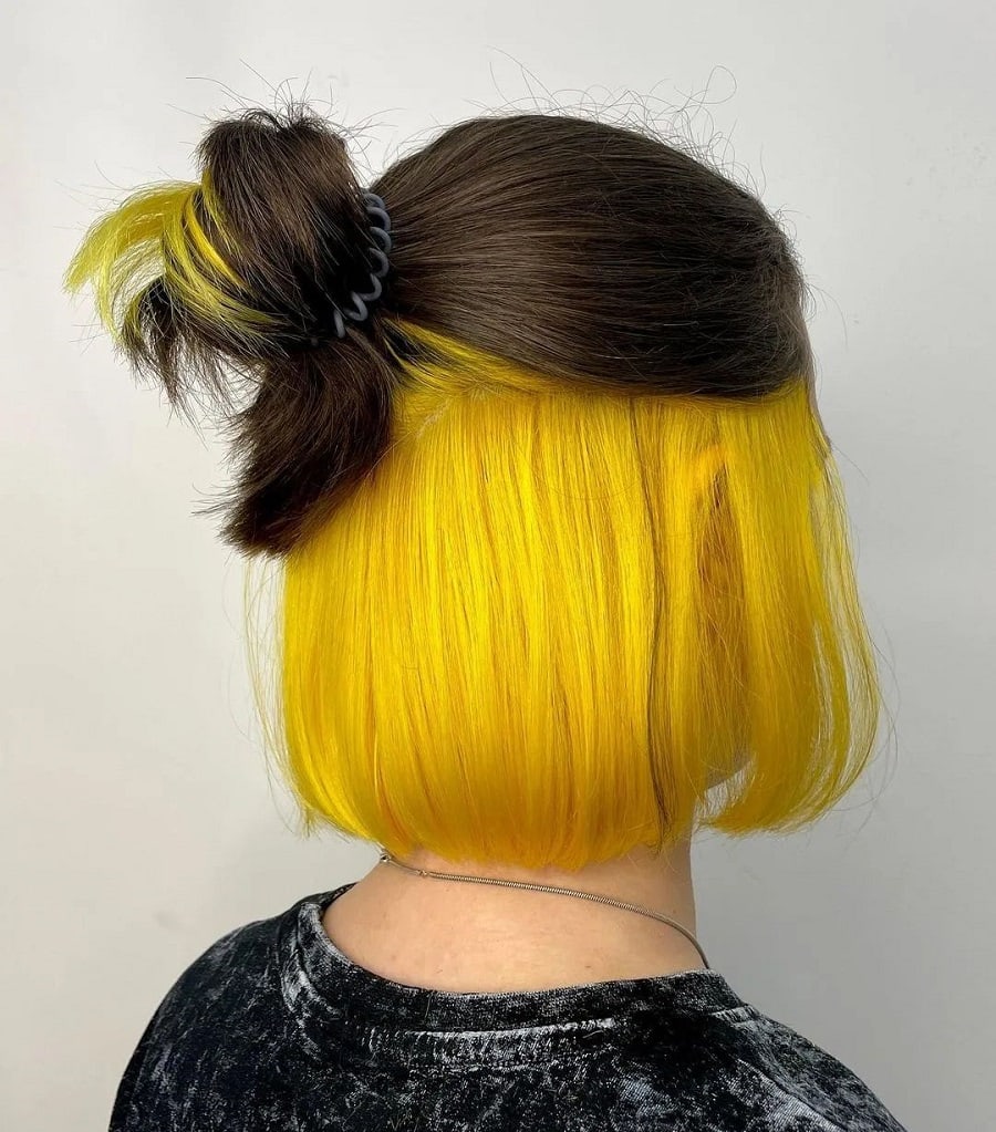 yellow underneath hair color