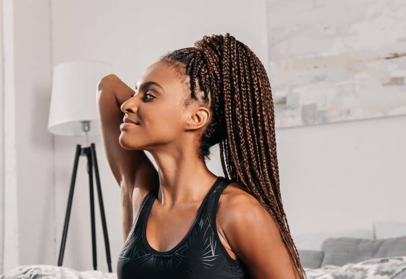 yoga hairstyle with box braids