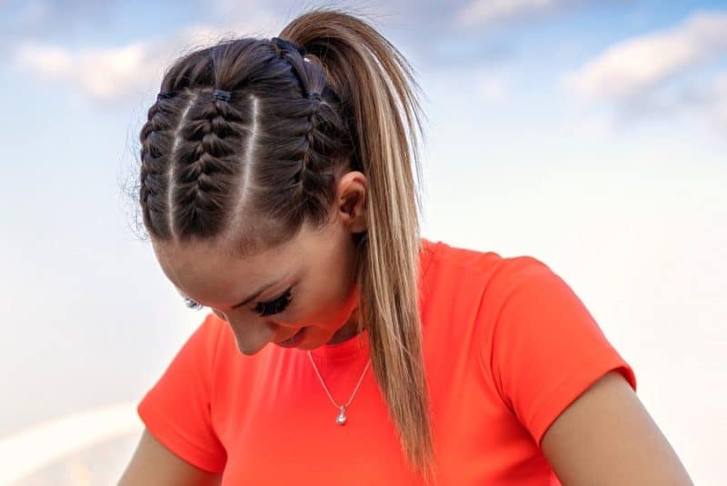 yoga hairstyle with cornrows