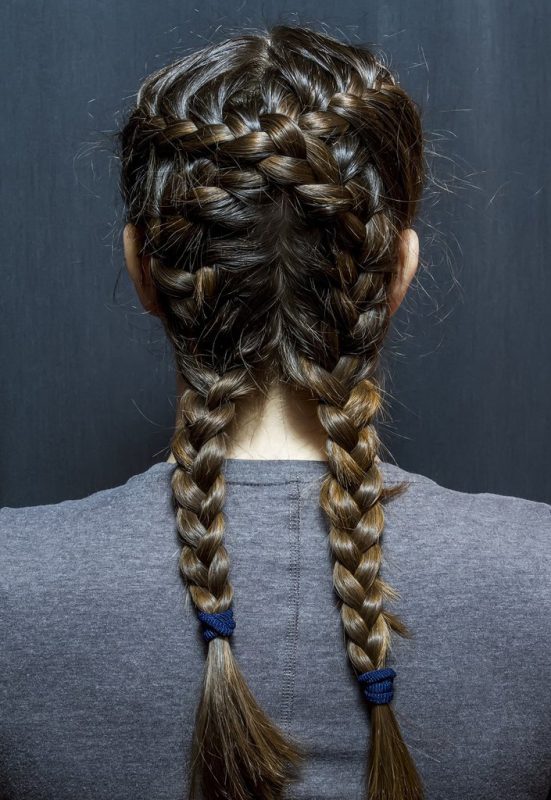 yoga hairstyle with french braid