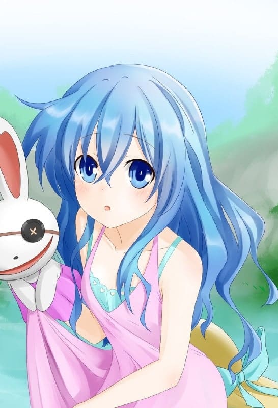 blue haired anime characters - yoshino