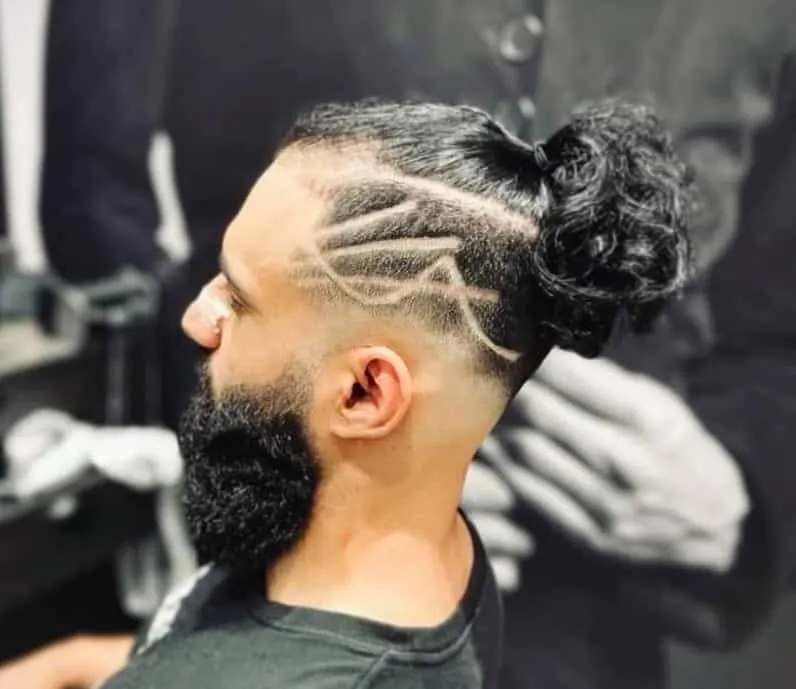 man bun with zero fade