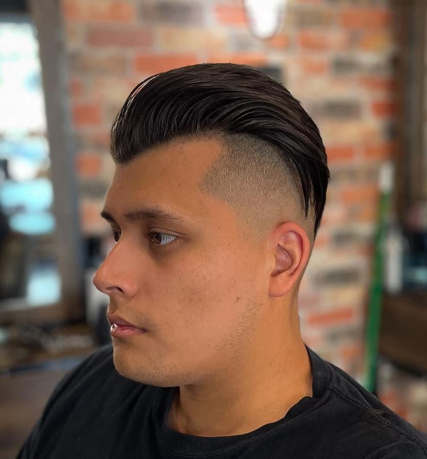 slick back hair with high zero fade