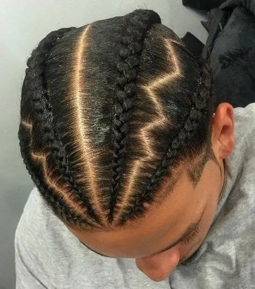 zig zag braids with middle part