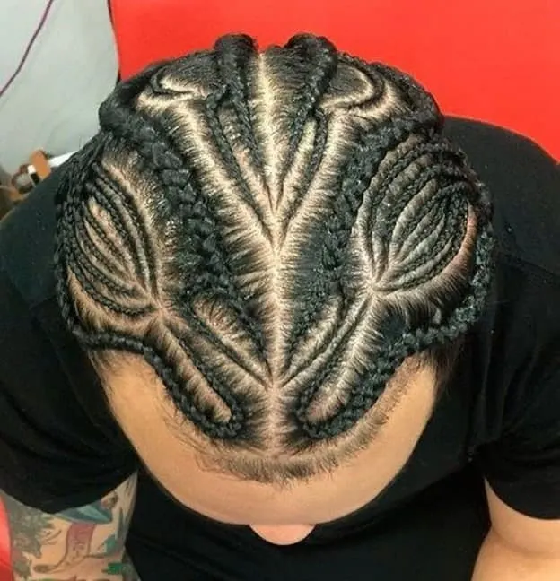 men with zig zag braids and pattern