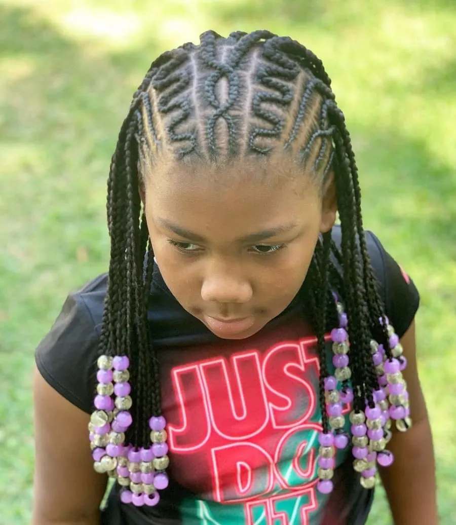 zigzag braids with beads for kids
