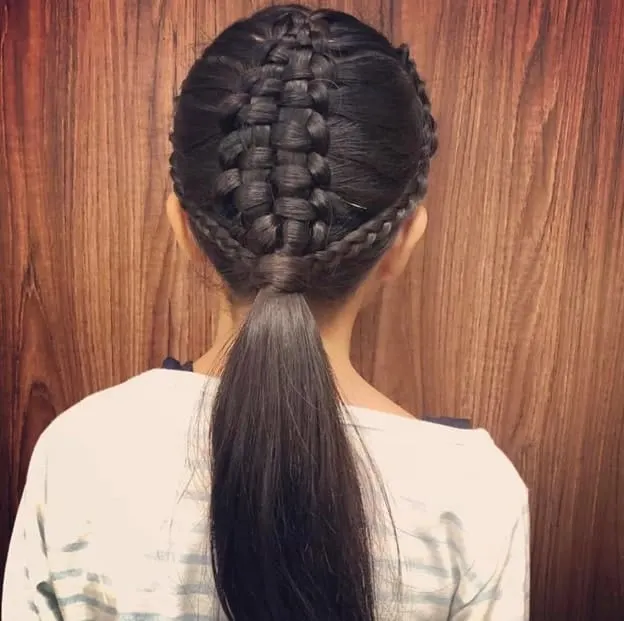 Zip braid with ponytail